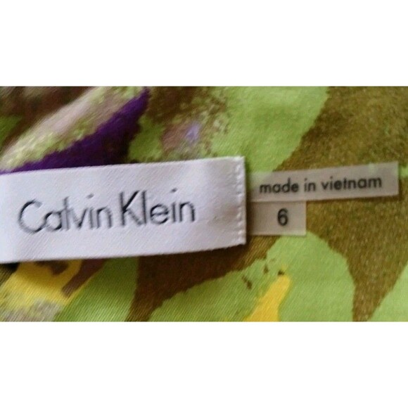 Calvin Klein Dress Womens 6 Watercolor Floral Sleeveless Sheath Artsy Career - Picture 16 of 16